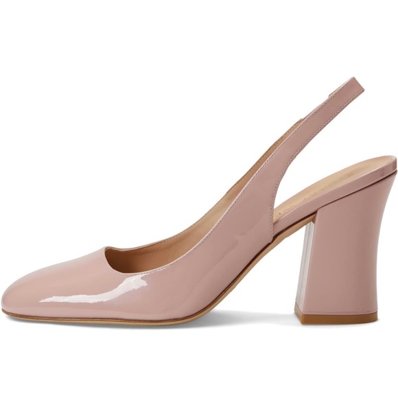 Stuart Weitzman Curveblock Patent Slingback Pumps Size 38.5 - Picture 2 of 5